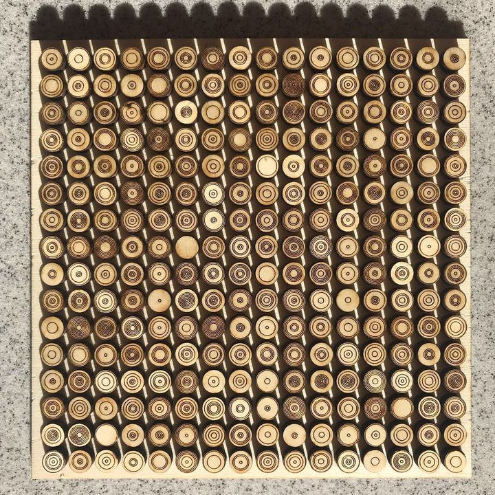 8 bits shrinking circles, shuffled