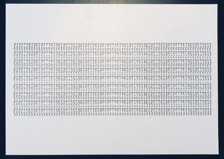 6 trits ternary flowers, horizontal, black on white, in sequence