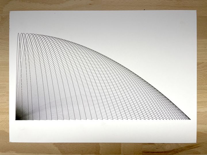 Trajectory 1 degree steps, black on white